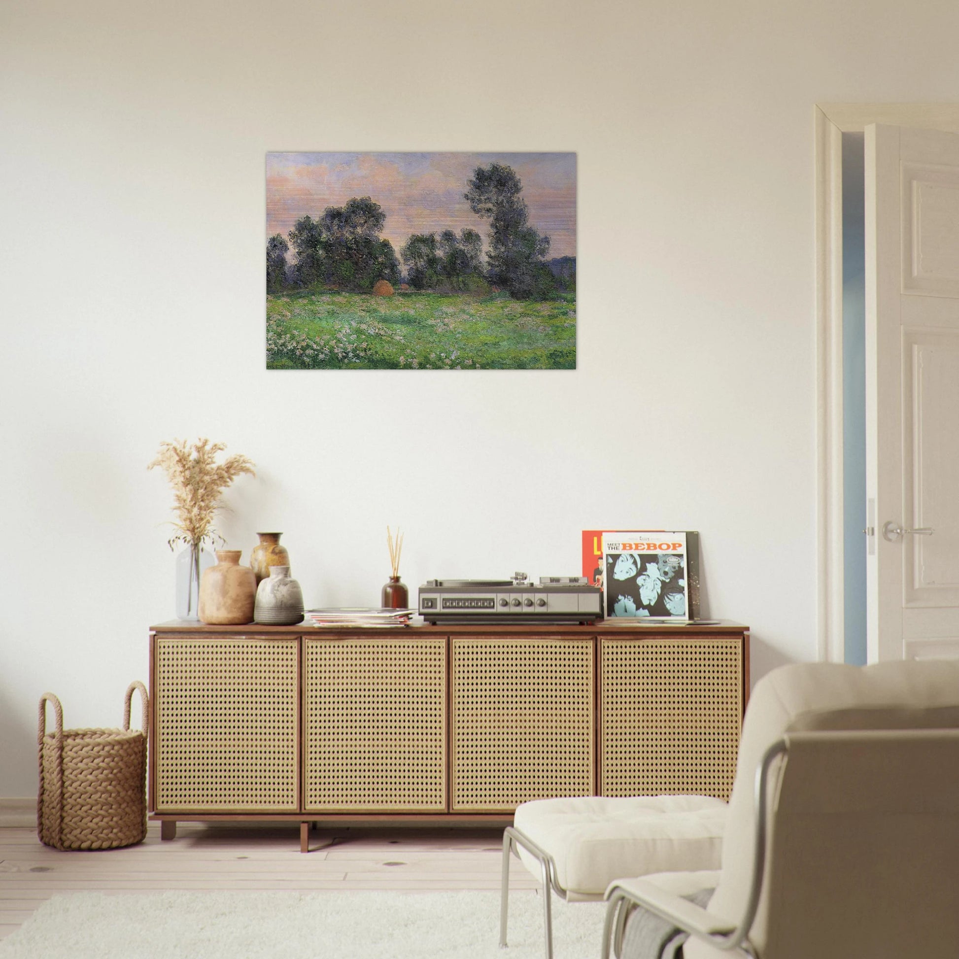 Meadow in Giverny - claude monet Brushed Aluminum Print - 70x100 cm / 28x40 inches | claude monet Aluminum Print | claude monet Prints