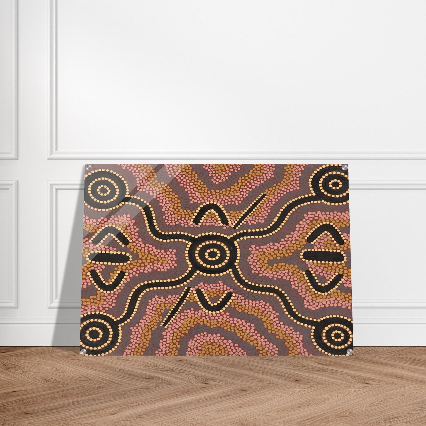 Untitled - 1980 - Clifford Possum Tjapaltjarri Acrylic Print - 70x100 cm / 28x40″ inches