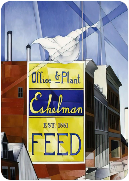 Buildings, Lancaster - 1930 By Charles Demuth Pack of 10 Post Cards | Charles Demuth Post Cards | A6 (10.5 x 14.8 cm) - 4.1 x 5.8 inches