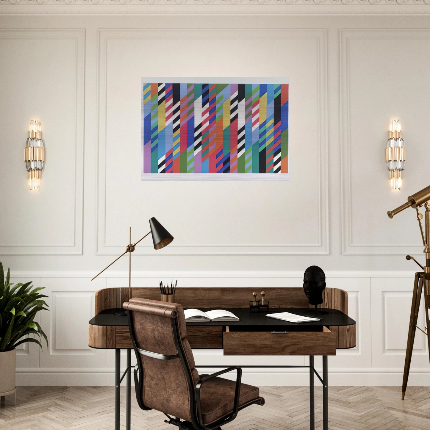 FETE 1989 - Bridget Riley Brushed Aluminum Print - 70x100 cm / 28x40 inches | Bridget Riley Aluminum Print | Bridget Riley Prints