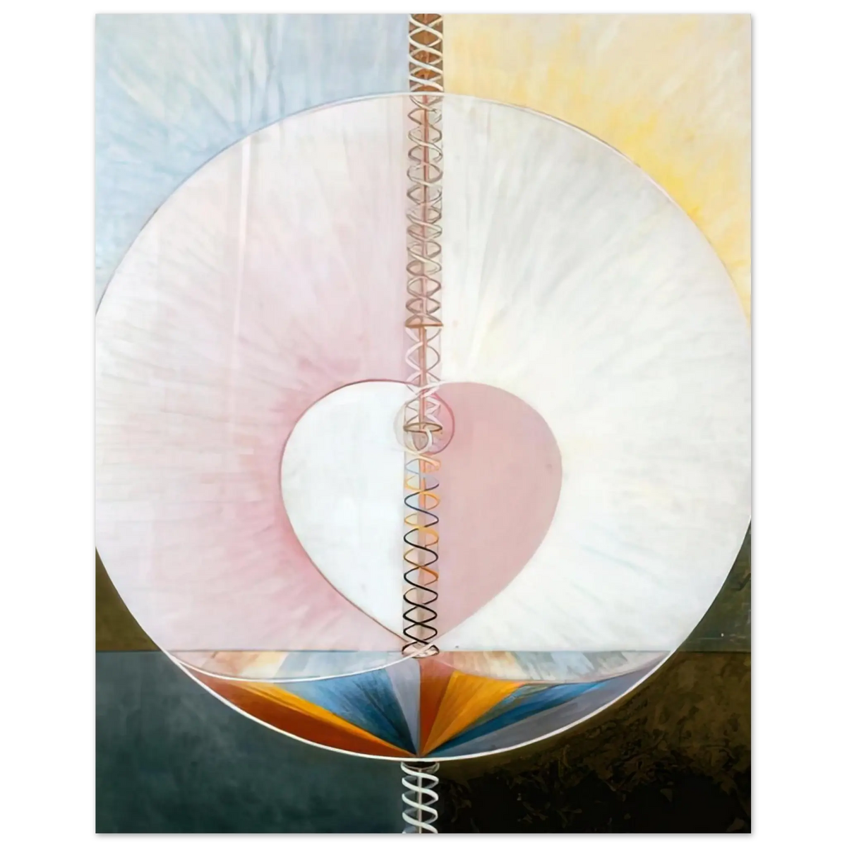 Hilma af Klint - WHAT A HUMAN BEING IS 1910 Wall art - 30x30 cm / 12x12 Inches - Premium Wooden Framed Poster With Fine Art Paper - Wood frame