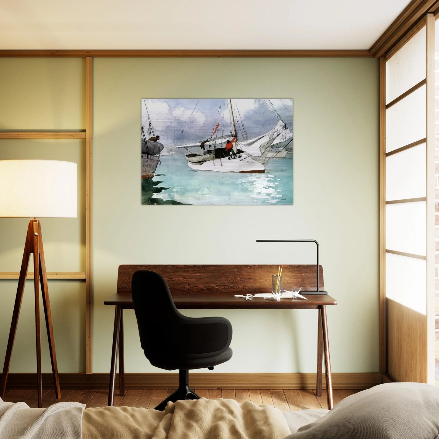 FISHING BOATS KEY WEST - Winslow Homer Brushed Aluminum Print - 70x100 cm / 28x40 inches | Winslow Homer Aluminum Print | Winslow Homer Prints