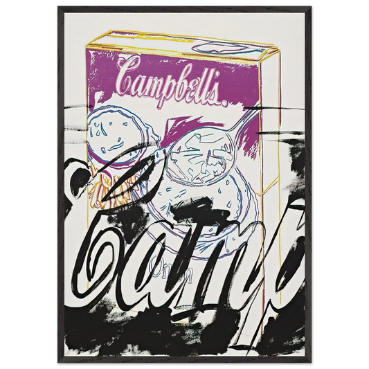 Campells Onion Soup Box - Andy Warhol 70x100 cm / 28x40 inches Framed Art Print – Black Wooden Frame