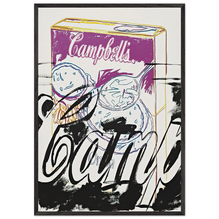 Campells Onion Soup Box - Andy Warhol 70x100 cm / 28x40 inches Framed Art Print – Black Wooden Frame