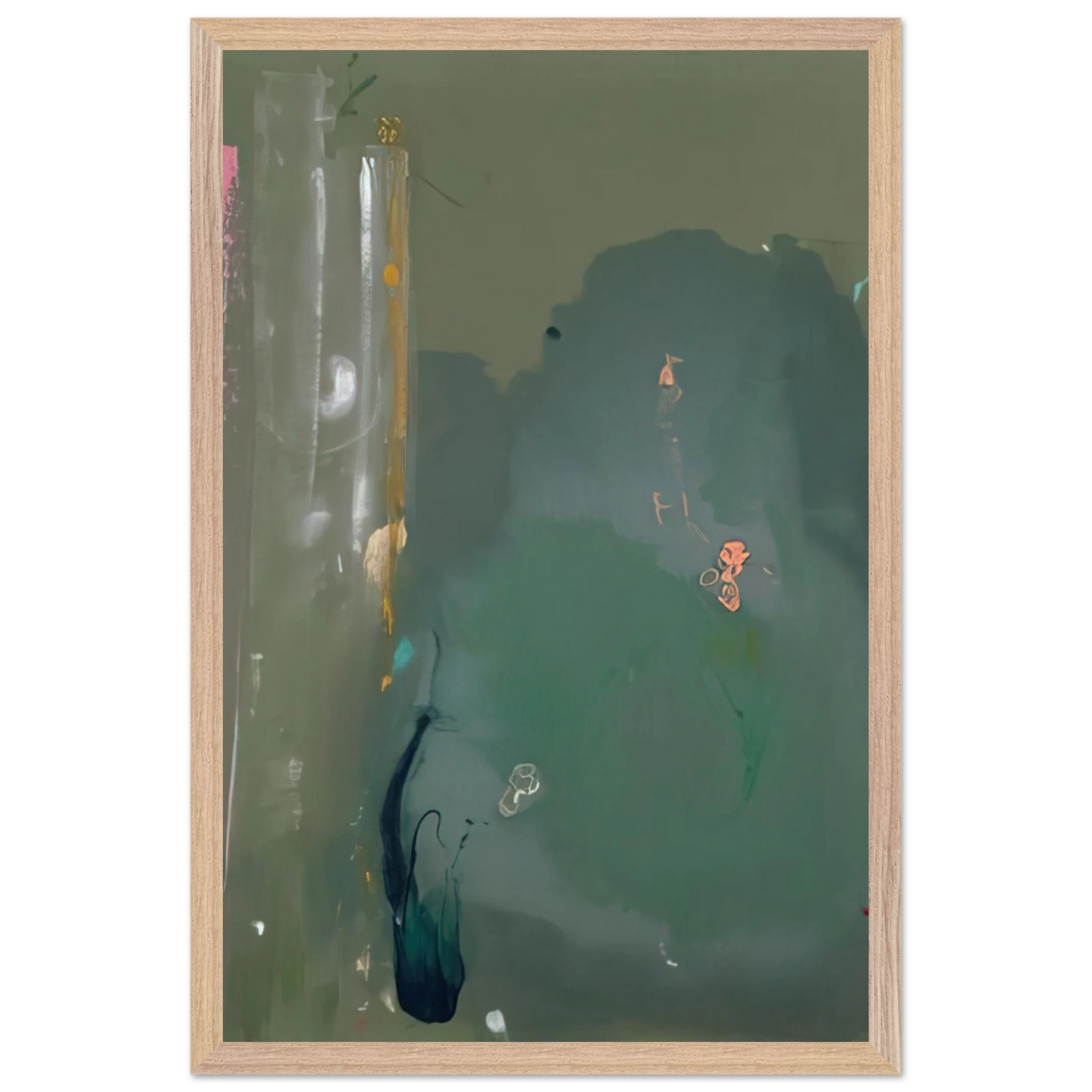 Helen Frankenthaler - CÃƒÆ’Ã‚Â´te d Argent - 1980 Wall art - 30x30 cm / 12x12 inches - Premium Wooden Framed Poster With Fine Art Paper-canvas - White frame