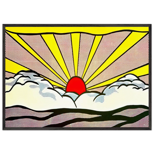 SUNRISE 1965 - Roy Lichtenstein 70x100 cm / 28x40 inches Framed Art Print – Black Wooden Frame