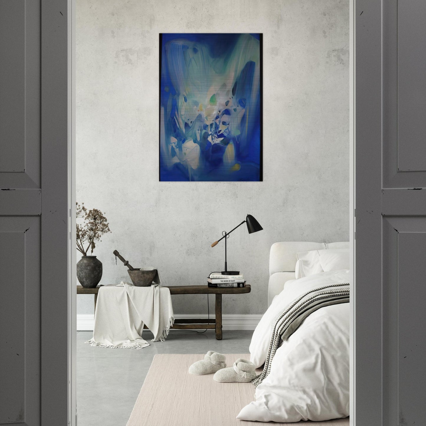 DOMINANT BLEU 1990 - Chu teh Chun Brushed Aluminum Print - 70x100 cm / 28x40 inches | Chu teh Chun Aluminum Print | Chu teh Chun Prints