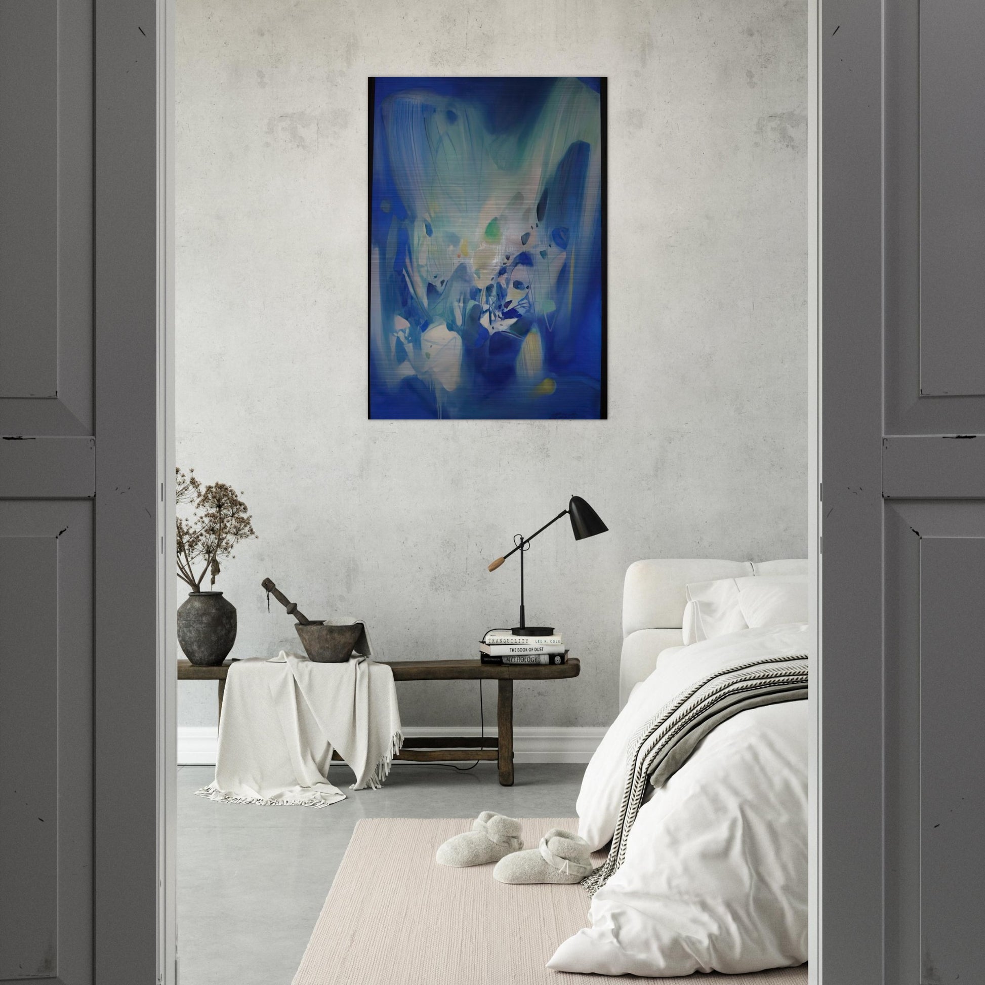 DOMINANT BLEU 1990 - Chu teh Chun Brushed Aluminum Print - 70x100 cm / 28x40 inches | Chu teh Chun Aluminum Print | Chu teh Chun Prints