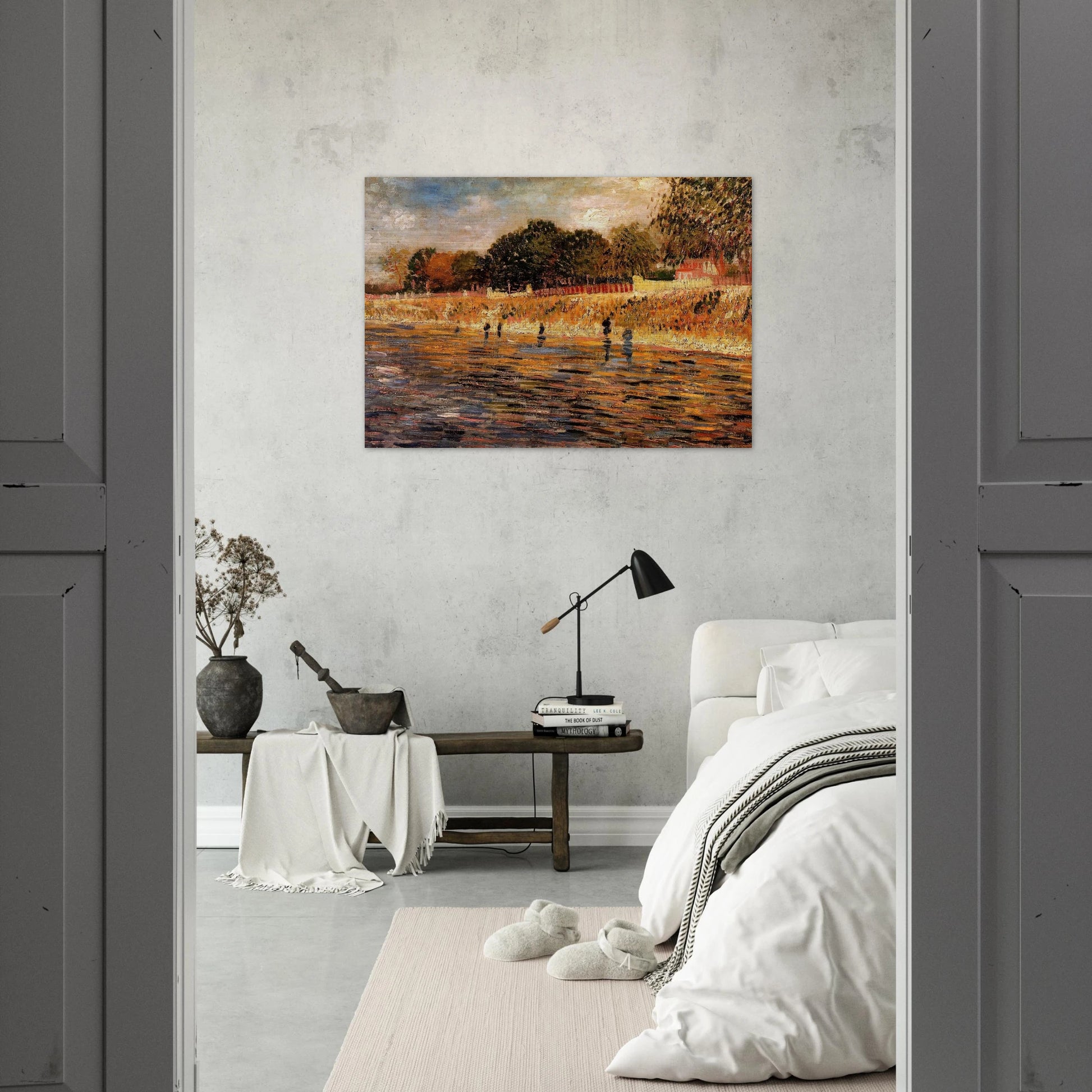 The Banks of the Seine - Vincent van Gogh Brushed Aluminum Print - 70x100 cm / 28x40 inches | Vincent van Gogh Aluminum Print | Vincent van Gogh Prints