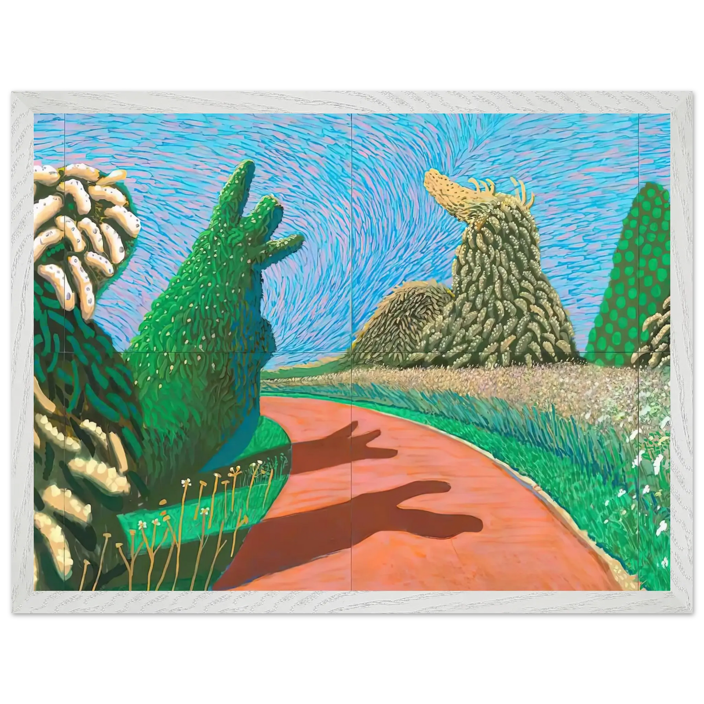 David Hockney - David Hockney Wall art - A3 (29.7 x 42  cm) - Premium Wooden Framed Poster With Fine Art Paper - White frame