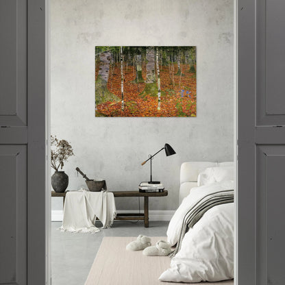 FARMHOUSE WITH BIRCH TREES 1903 - Gustav Klimt Brushed Aluminum Print - 70x100 cm / 28x40 inches | Gustav Klimt Aluminum Print | Gustav Klimt Prints