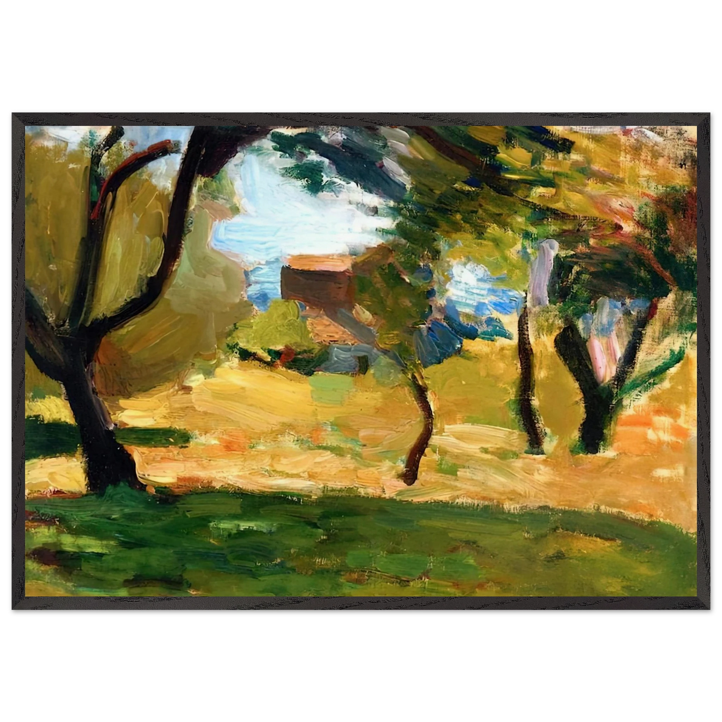 CORSICAN LANDSCAPE 1898 1 - Henri Matisse 70x100 cm / 28x40 inches Framed Art Print – Black Wooden Frame