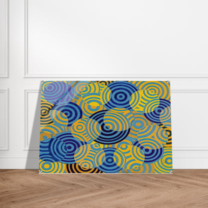 Interférences en bleu et jaune No. 642 - 1963 - Antonio Asis Acrylic Print - 70x100 cm / 28x40″ inches