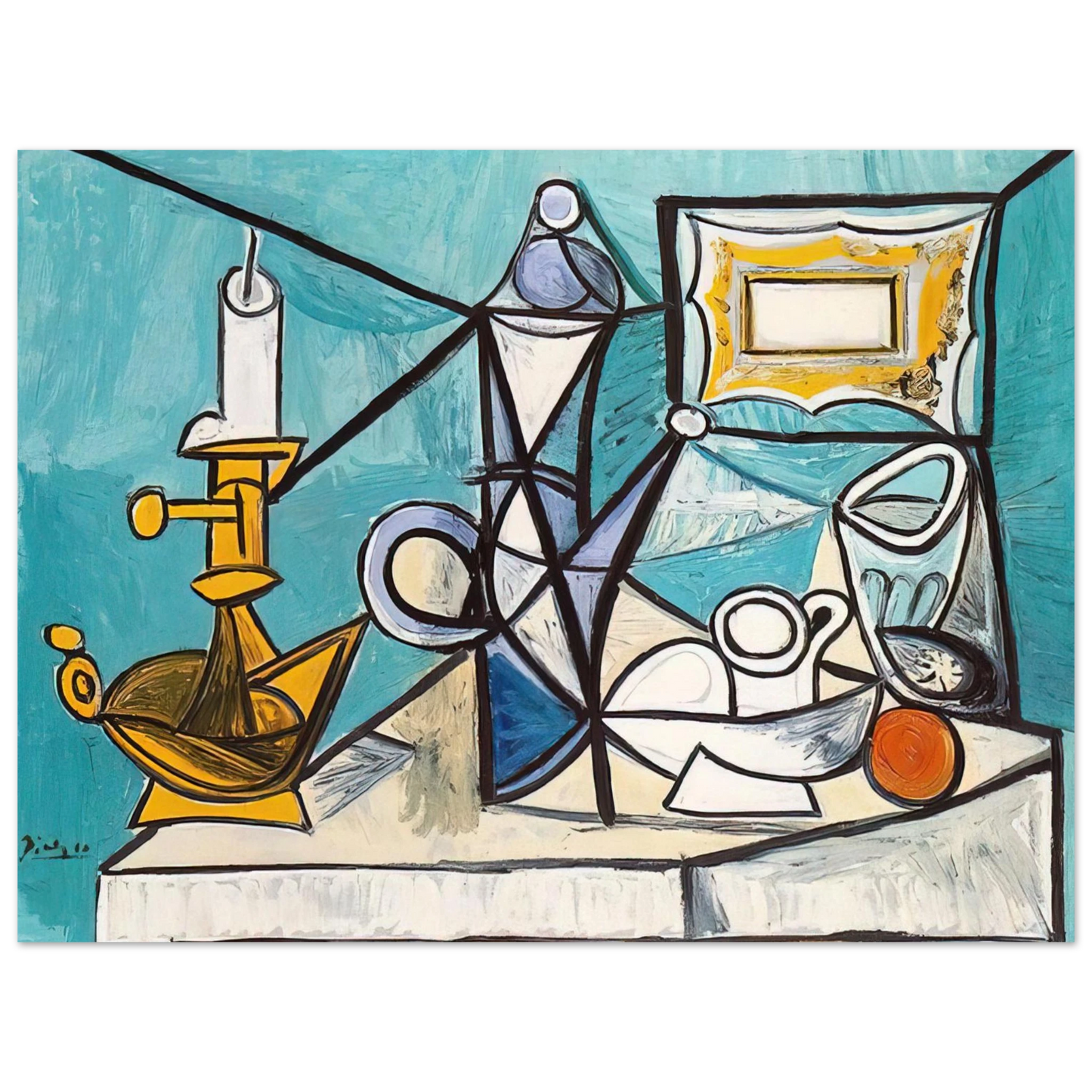 Pablo Picasso - Still life with lamp - 1944  75x100 cm / 30x40inches Fine Art Poster