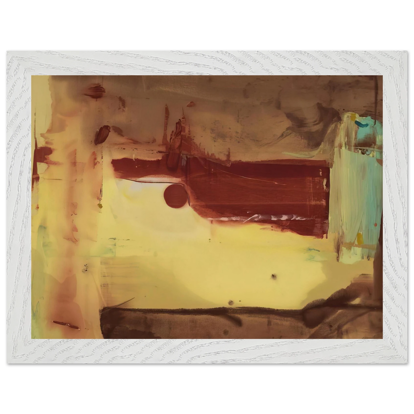 Helen Frankenthaler - Desert Pass - 1976 Wall art - 60x80 cm / 24x32 inches - Premium Wooden Framed Poster With Fine Art Paper-canvas - White frame