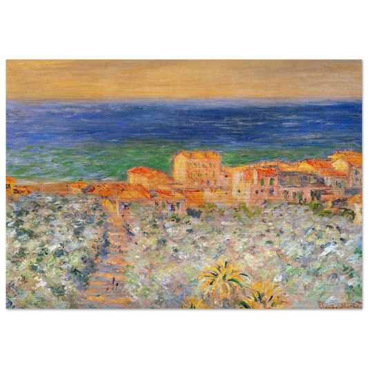 Burgo Marina at Bordighera - claude monet Brushed Aluminum Print - 70x100 cm / 28x40 inches | claude monet Aluminum Print | claude monet Prints