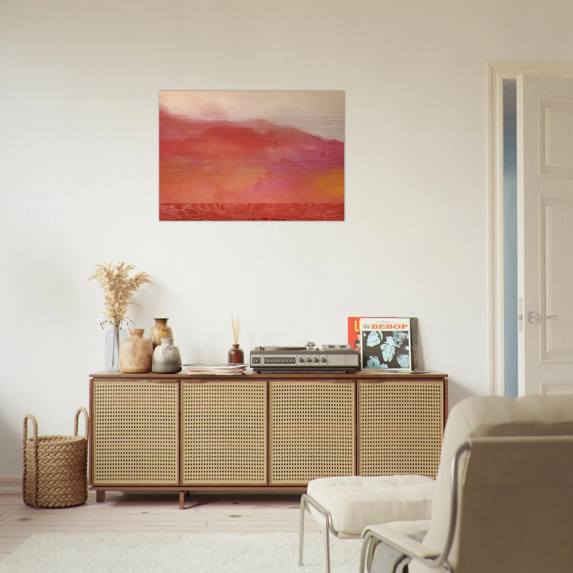Red Hurricane - 1969 - Ronnie Landfield Brushed Aluminum Print - 70x100 cm / 28x40 inches | Ronnie Landfield Aluminum Print | Ronnie Landfield Prints