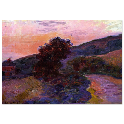 Sunset at Giverny - claude monet Brushed Aluminum Print - 70x100 cm / 28x40 inches | claude monet Aluminum Print | claude monet Prints