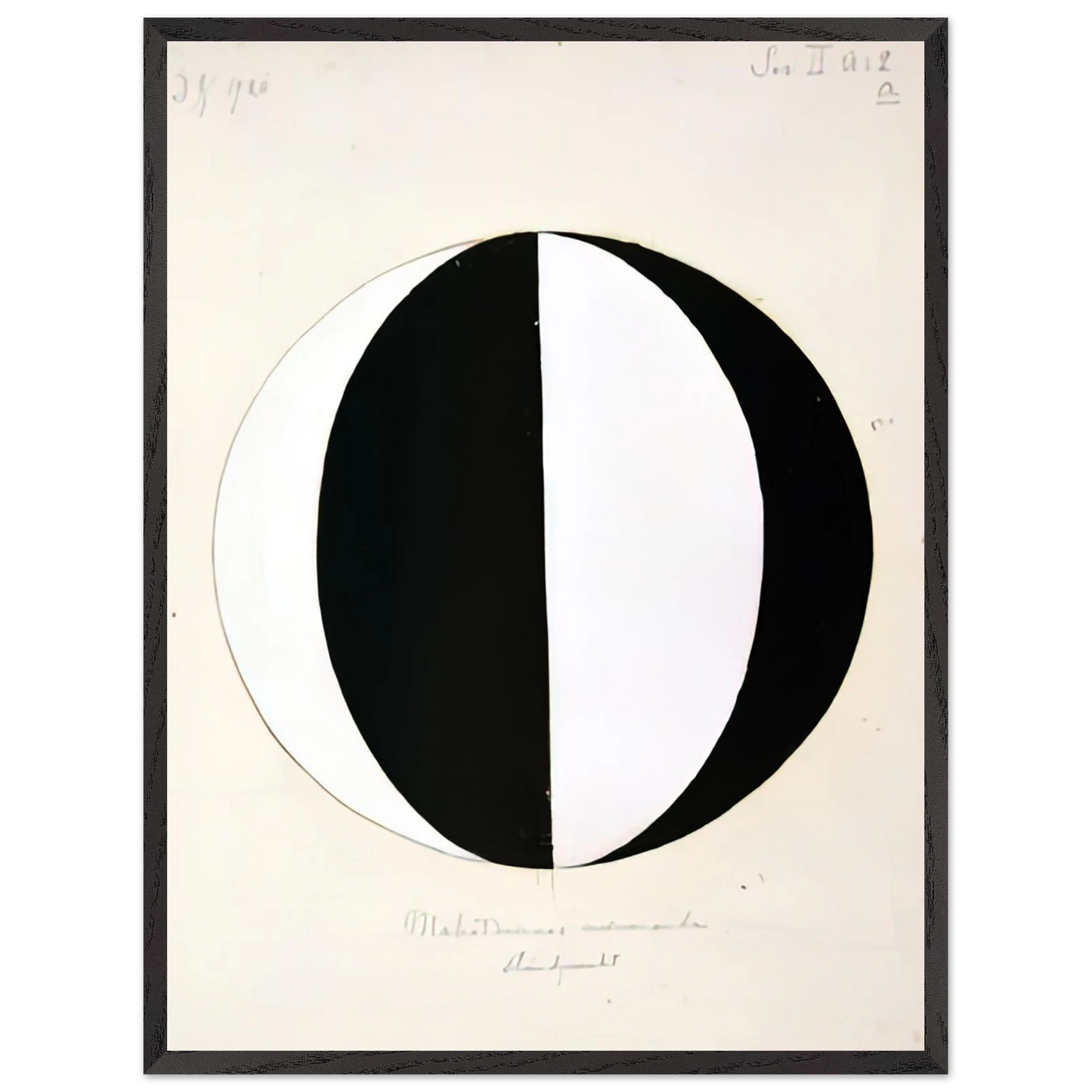 Hilma af Klint - THE MAHATMAS PRESENT STANDING POINT SERIES II NO 2A 1920 Wall art - 20x25 cm / 8x10 inches - Premium Wooden Framed Poster With Fine Art Paper-canvas - White frame