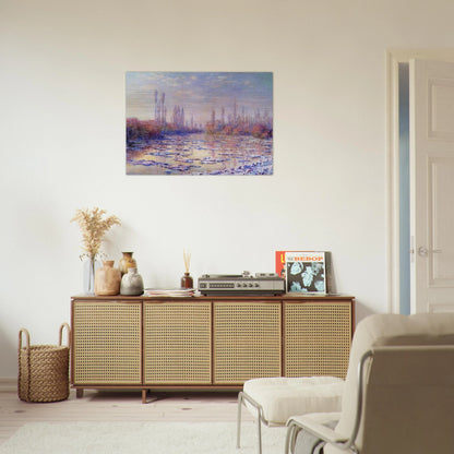 Floating Ice on the Seine - claude monet Brushed Aluminum Print - 70x100 cm / 28x40 inches | claude monet Aluminum Print | claude monet Prints