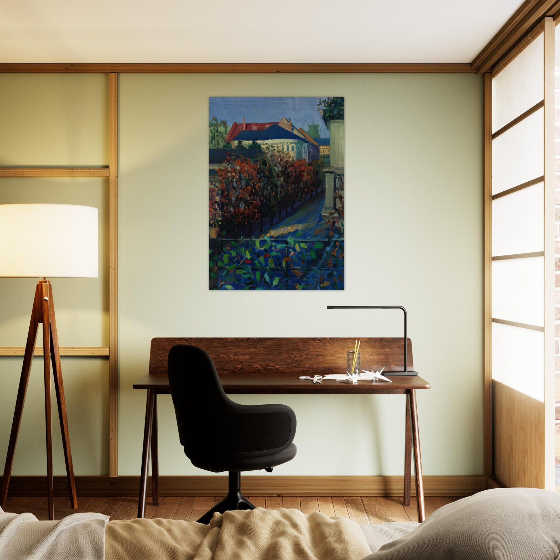 BLICK AUS DER BONNER WOHNUNG - Gabriele Munter Brushed Aluminum Print - 70x100 cm / 28x40 inches | Gabriele Munter Aluminum Print | Gabriele Munter Prints