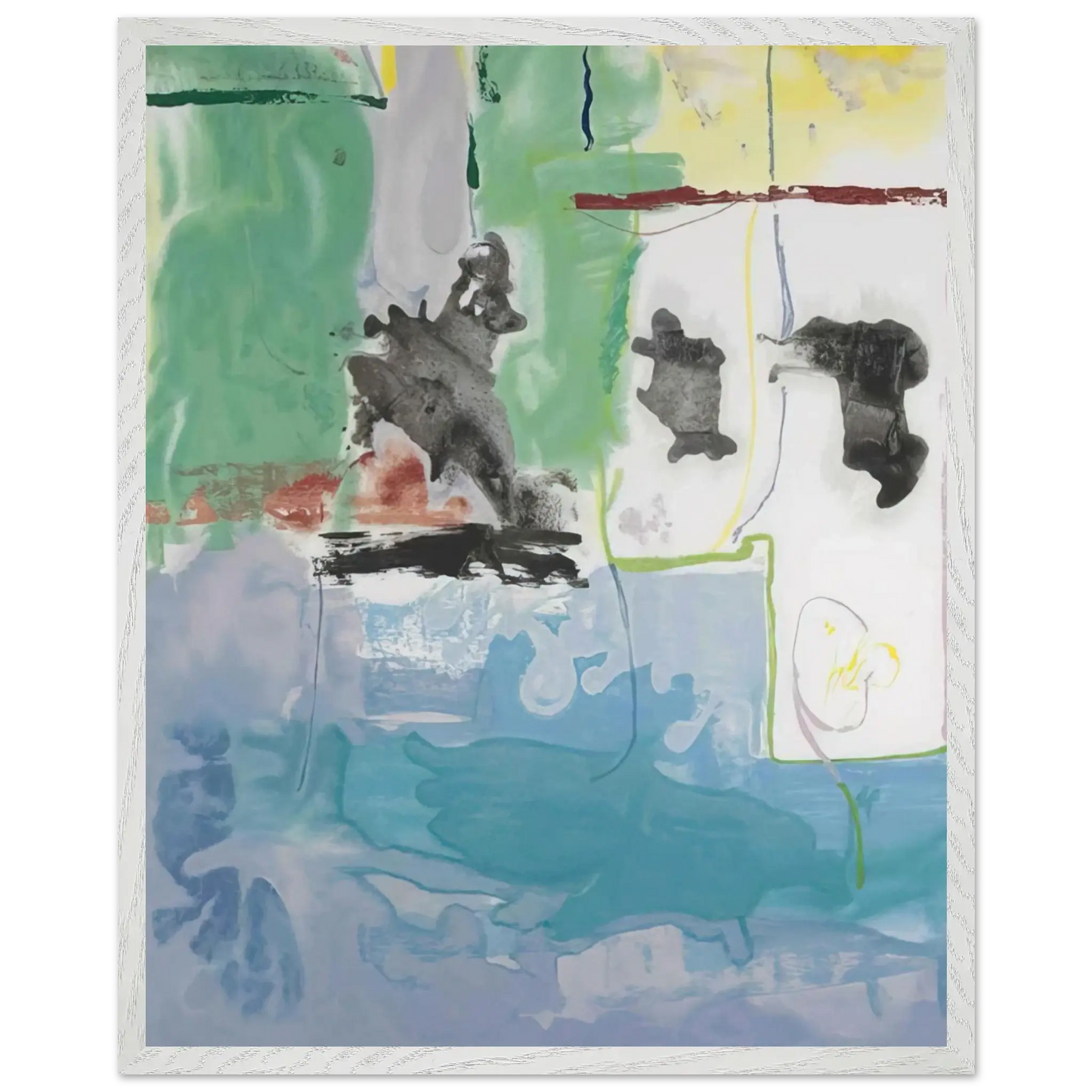 Helen Frankenthaler - West Wind - 1997 Wall art - 30x40 cm / 12x16 Inches - Premium Wooden Framed Poster With Fine Art Paper - Wood frame