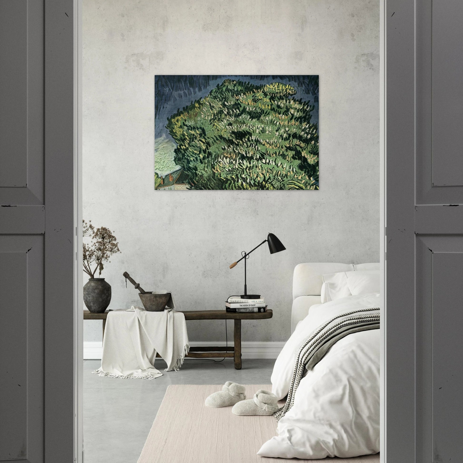 Chestnut Trees in Blossom - Vincent van Gogh Brushed Aluminum Print - 70x100 cm / 28x40 inches | Vincent van Gogh Aluminum Print | Vincent van Gogh Prints