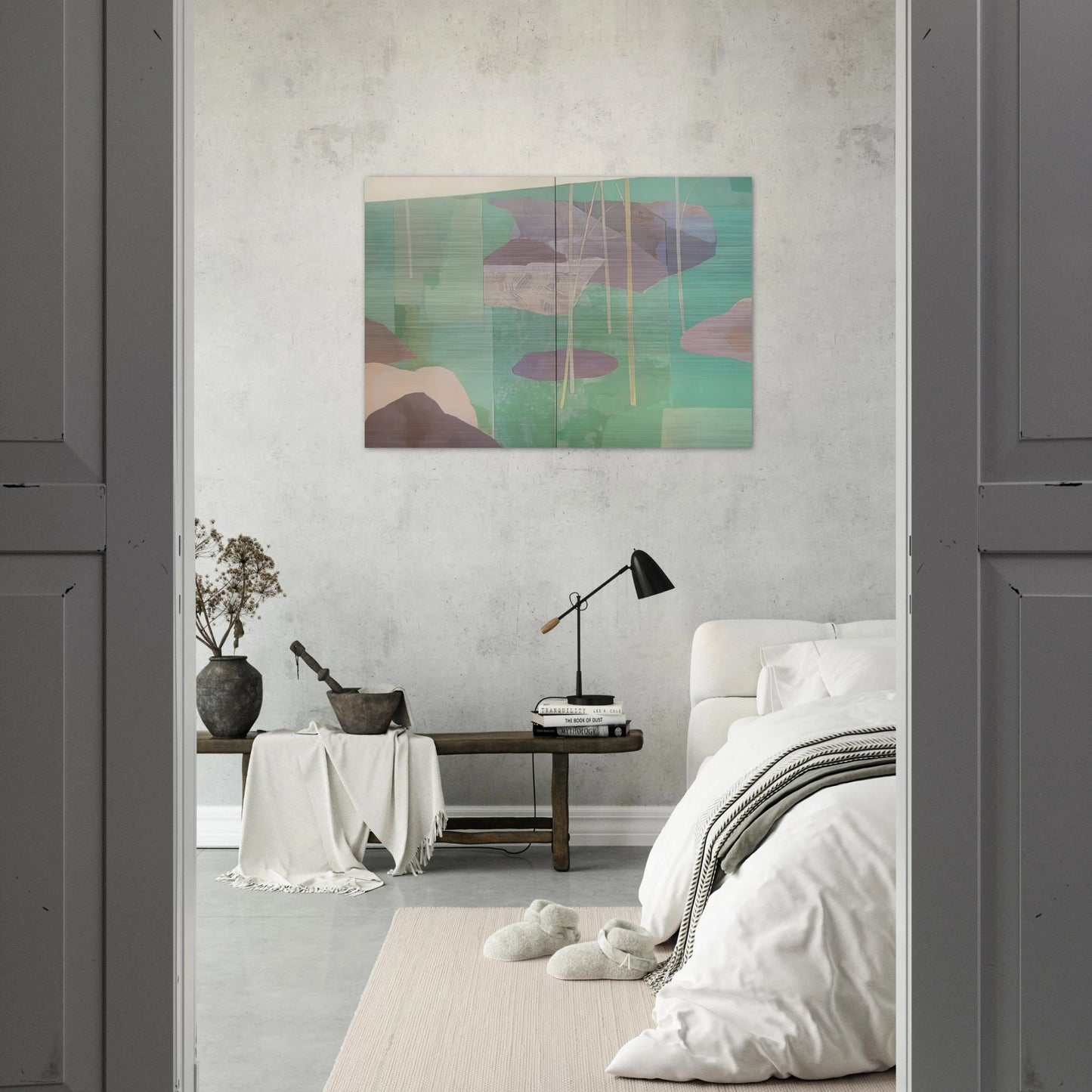 Young Bamboo Diptych - Abstract Expressionism - Kenzo Okada Brushed Aluminum Print - 70x100 cm / 28x40 inches | Kenzo Okada Aluminum Print | Kenzo Okada Prints