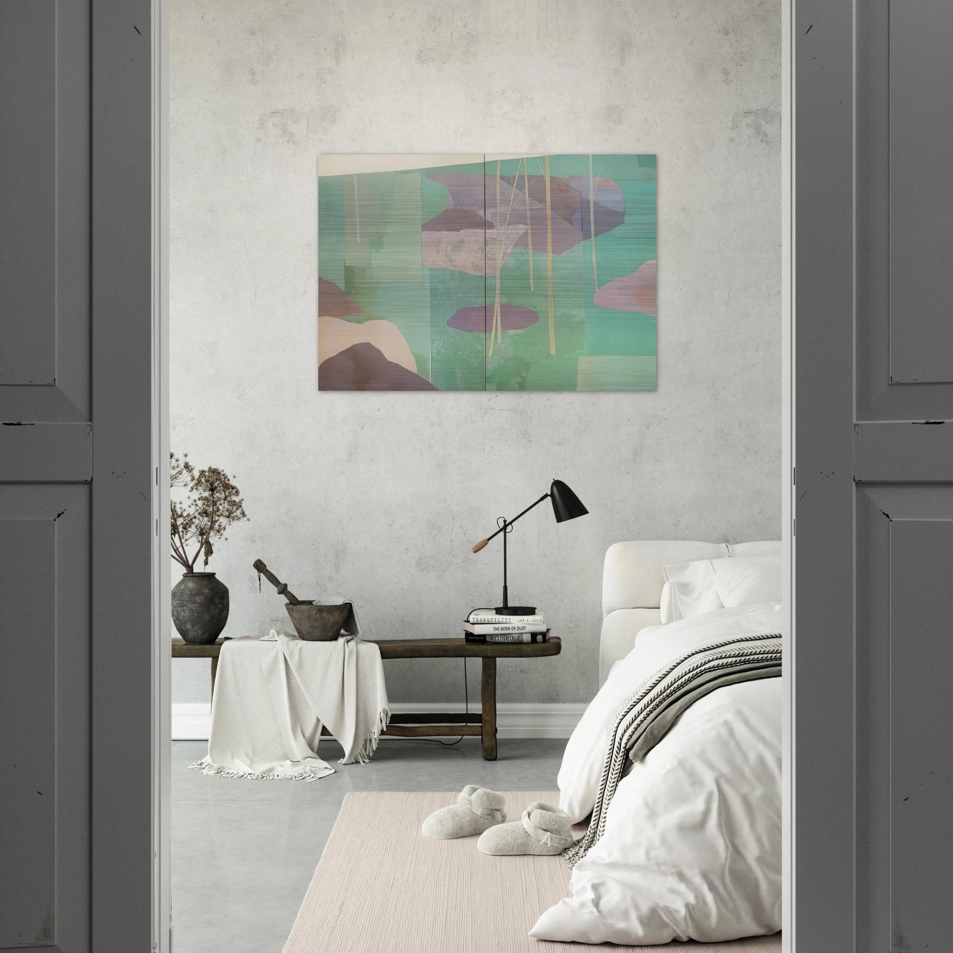 Young Bamboo Diptych - Abstract Expressionism - Kenzo Okada Brushed Aluminum Print - 70x100 cm / 28x40 inches | Kenzo Okada Aluminum Print | Kenzo Okada Prints