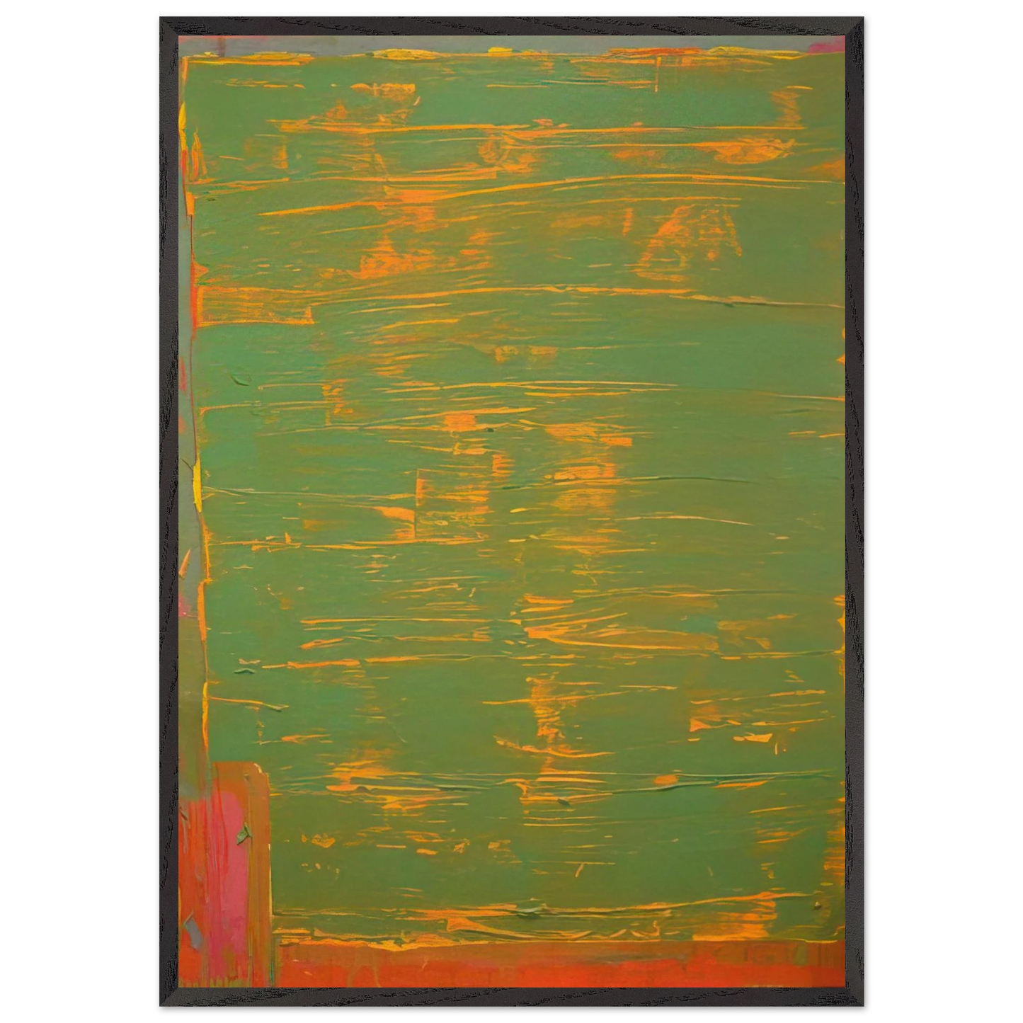 22874 - 1974 - John Hoyland 70x100 cm / 28x40 inches Framed Art Print – Black Wooden Frame