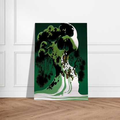 Snow Covered Bonsai - Eyvind Earle Brushed Aluminum Print - 70x100 cm / 28x40 inches | Eyvind Earle Aluminum Print | Eyvind Earle Prints