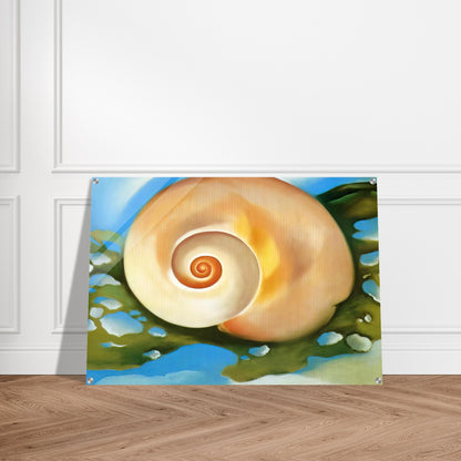 Pink Shell with Seaweed - Georgia O'Keeffe Acrylic Print - 70x100 cm / 28x40″ inches