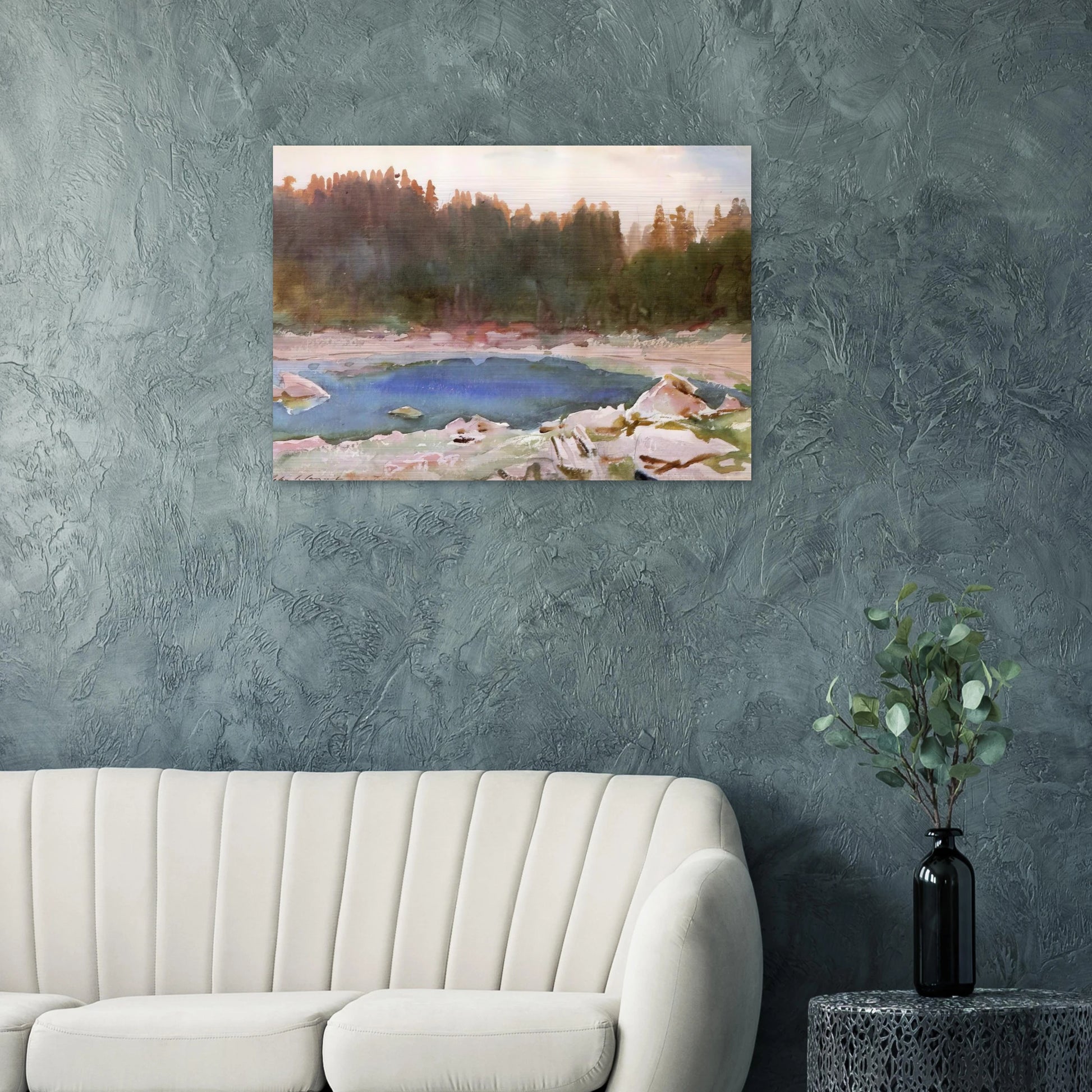 Lake in the Tyrol - John Singer Sargent Brushed Aluminum Print - 70x100 cm / 28x40 inches | John Singer Sargent Aluminum Print | John Singer Sargent Prints