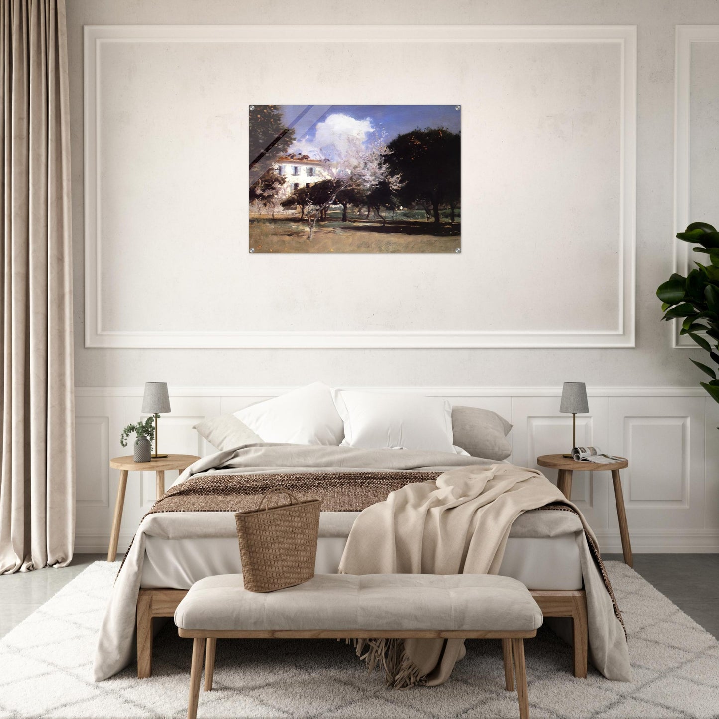 House and Garden - John Singer Sargent Acrylic Print - 70x100 cm / 28x40″ inches | John Singer Sargent Wall Art | John Singer Sargent Prints
