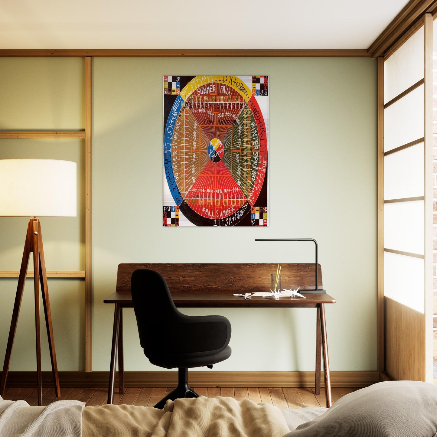 The Sun Rises Twice, Per 3, Per 4 - 1973 - Alfred Jensen Brushed Aluminum Print - 70x100 cm / 28x40 inches | Alfred Jensen Aluminum Print | Alfred Jensen Prints