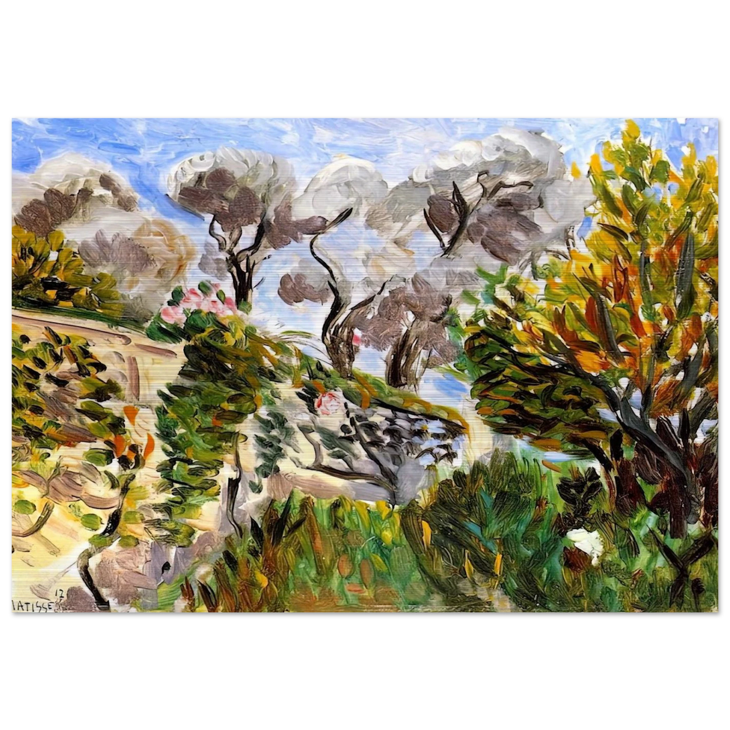 OLIVE TREES RENOIR S GARDEN IN CAGNES 1917 - Henri Matisse Brushed Aluminum Print - 70x100 cm / 28x40 inches | Henri Matisse Aluminum Print | Henri Matisse Prints