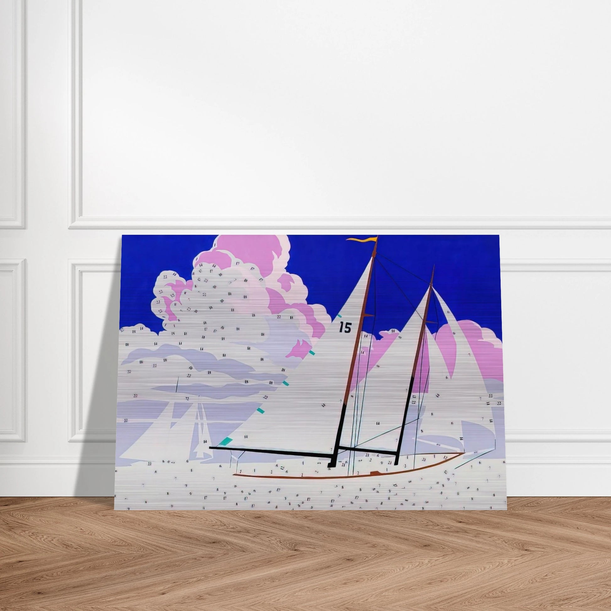 Do It Yourself  Sailboats  - Andy Warhol Brushed Aluminum Print - 70x100 cm / 28x40 inches | Andy Warhol Aluminum Print | Andy Warhol Prints