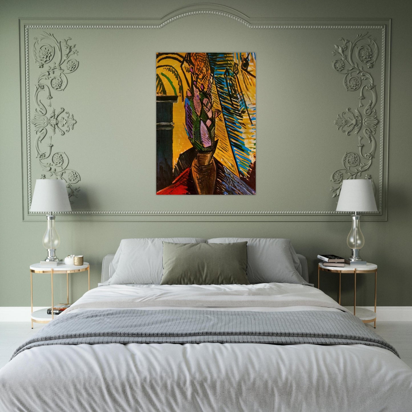 Flowers on the table - Pablo Picasso Brushed Aluminum Print - 70x100 cm / 28x40 inches | Pablo Picasso Aluminum Print | Pablo Picasso Prints
