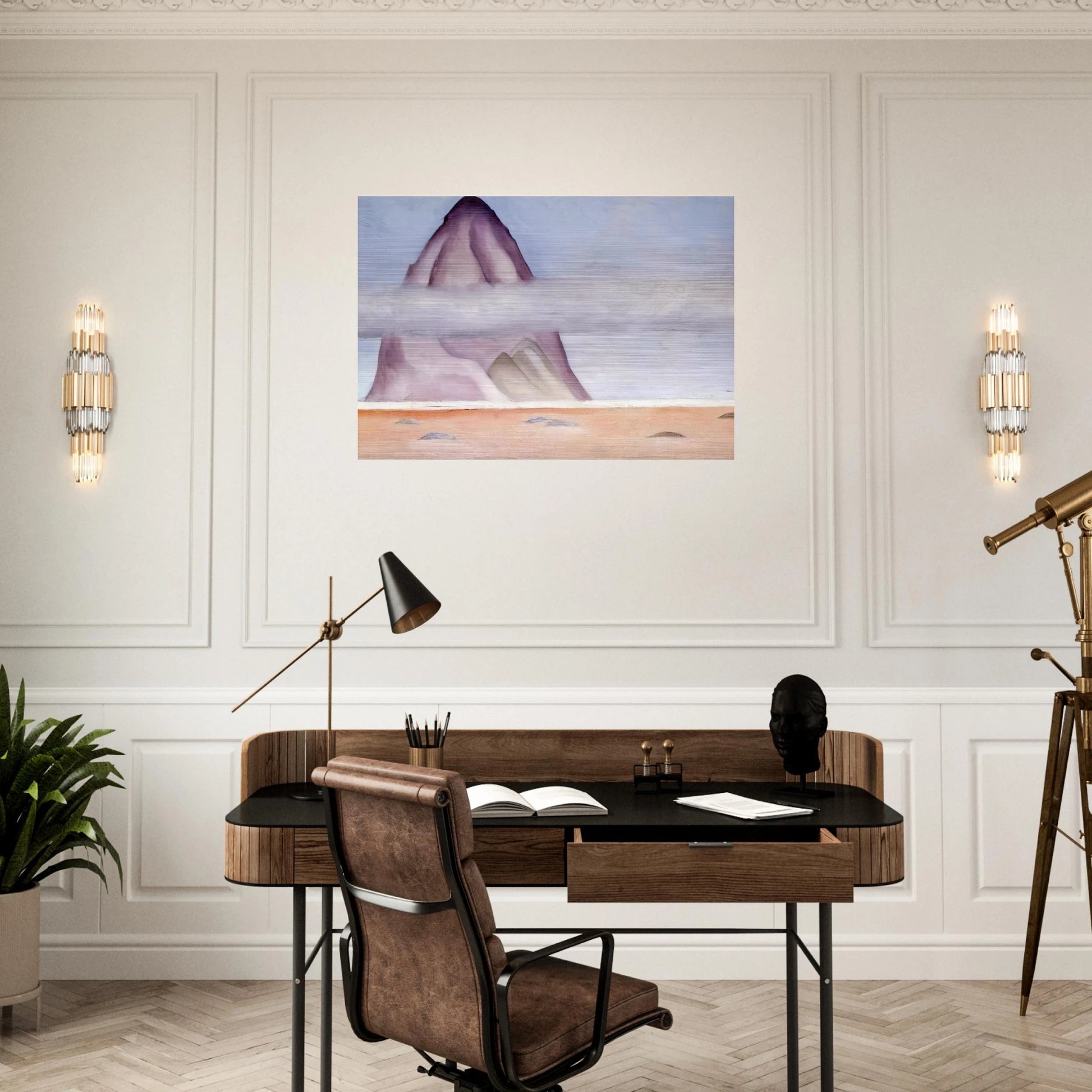 Misty - A Memory - Georgia O'Keeffe Brushed Aluminum Print - 70x100 cm / 28x40 inches | Georgia O'Keeffe Aluminum Print | Georgia O'Keeffe Prints