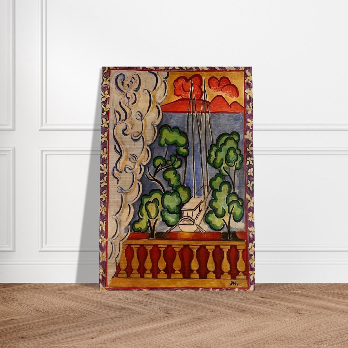 BOUQUET OF DAHLIAS AND WHITE BOOK 1923 - Henri Matisse Brushed Aluminum Print - 70x100 cm / 28x40 inches | Henri Matisse Aluminum Print | Henri Matisse Prints