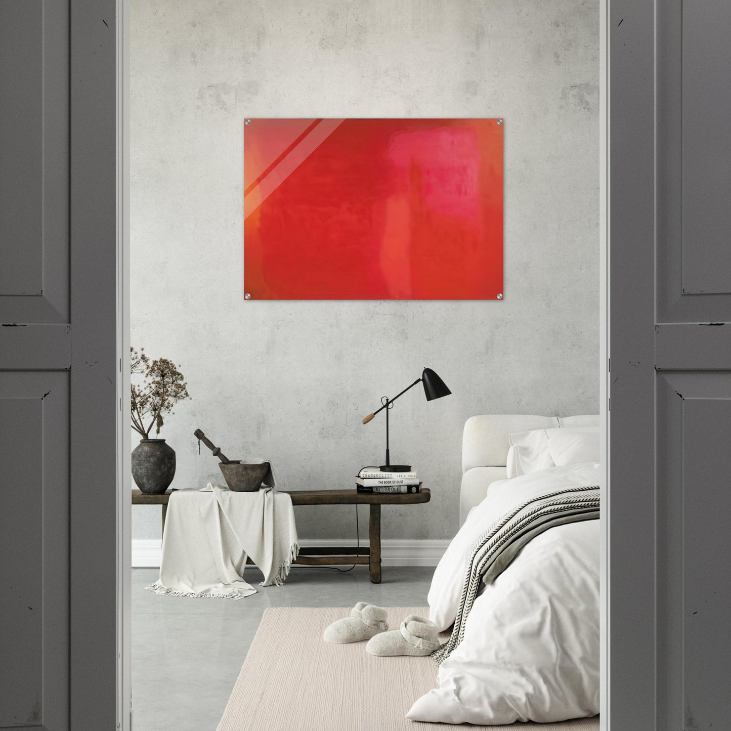 RED FIELD 1972 - Esteban Vicente Acrylic Print - 70x100 cm / 28x40″ inches | Esteban Vicente Wall Art | Esteban Vicente Prints