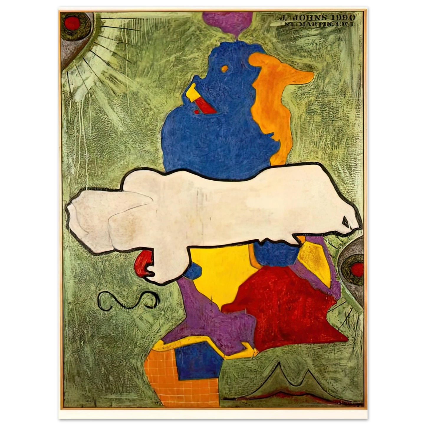Jasper Johns - GREEN ANGEL  75x100 cm / 30x40inches Fine Art Poster