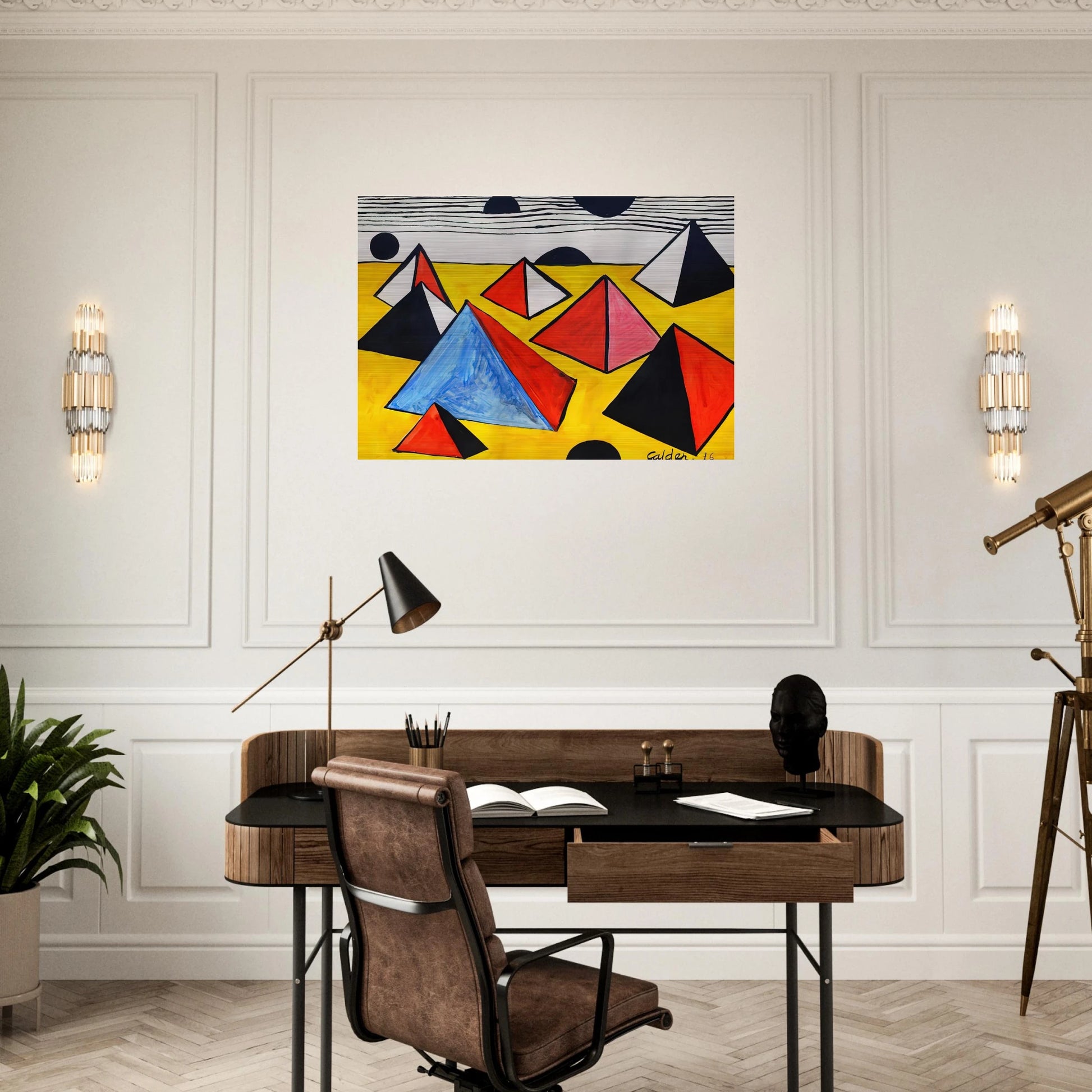 PYRAMIDS 1975 - Alexander Calder Brushed Aluminum Print - 70x100 cm / 28x40 inches | Alexander Calder Aluminum Print | Alexander Calder Prints