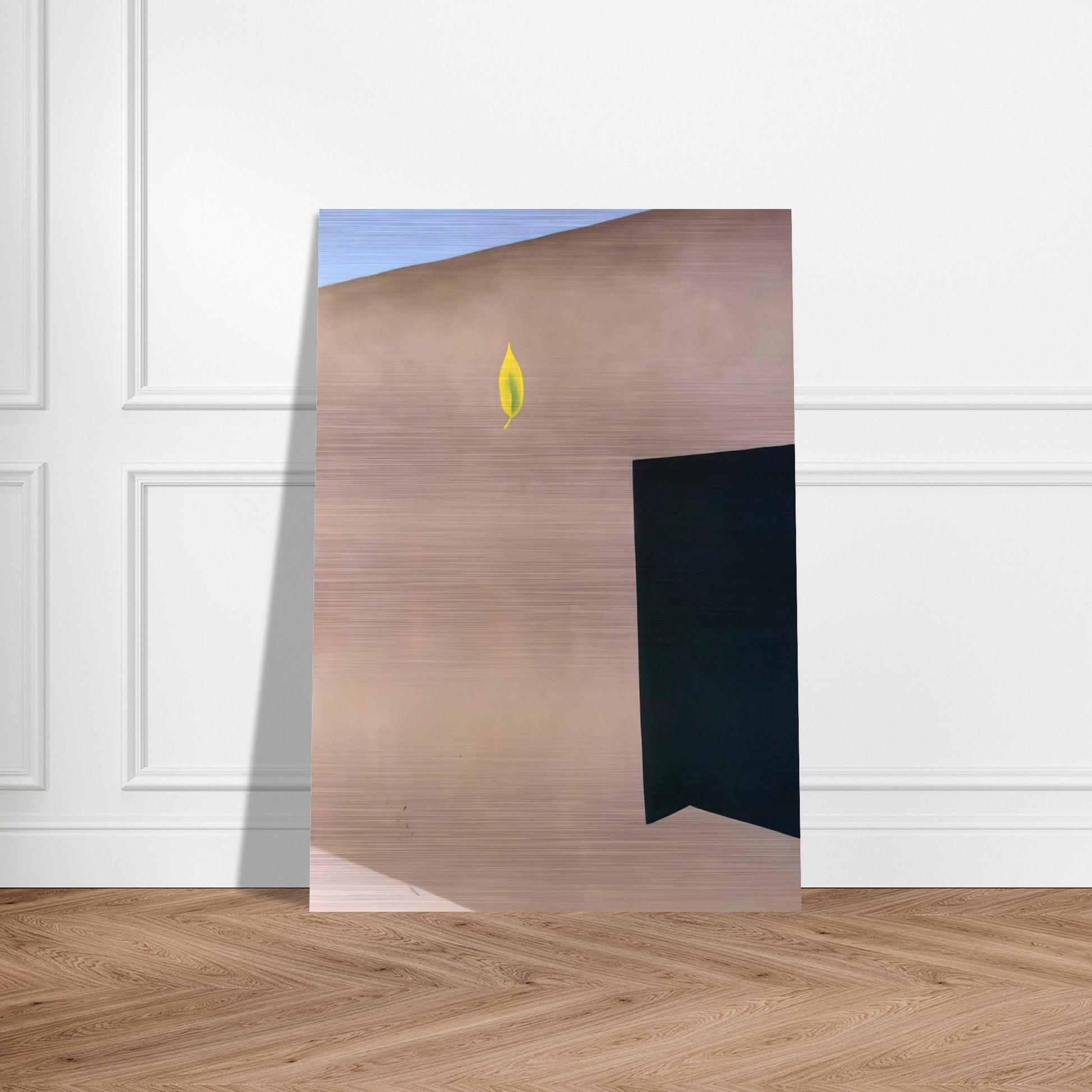 Patio Door with Green Leaf - Georgia O'Keeffe Brushed Aluminum Print - 70x100 cm / 28x40 inches | Georgia O'Keeffe Aluminum Print | Georgia O'Keeffe Prints
