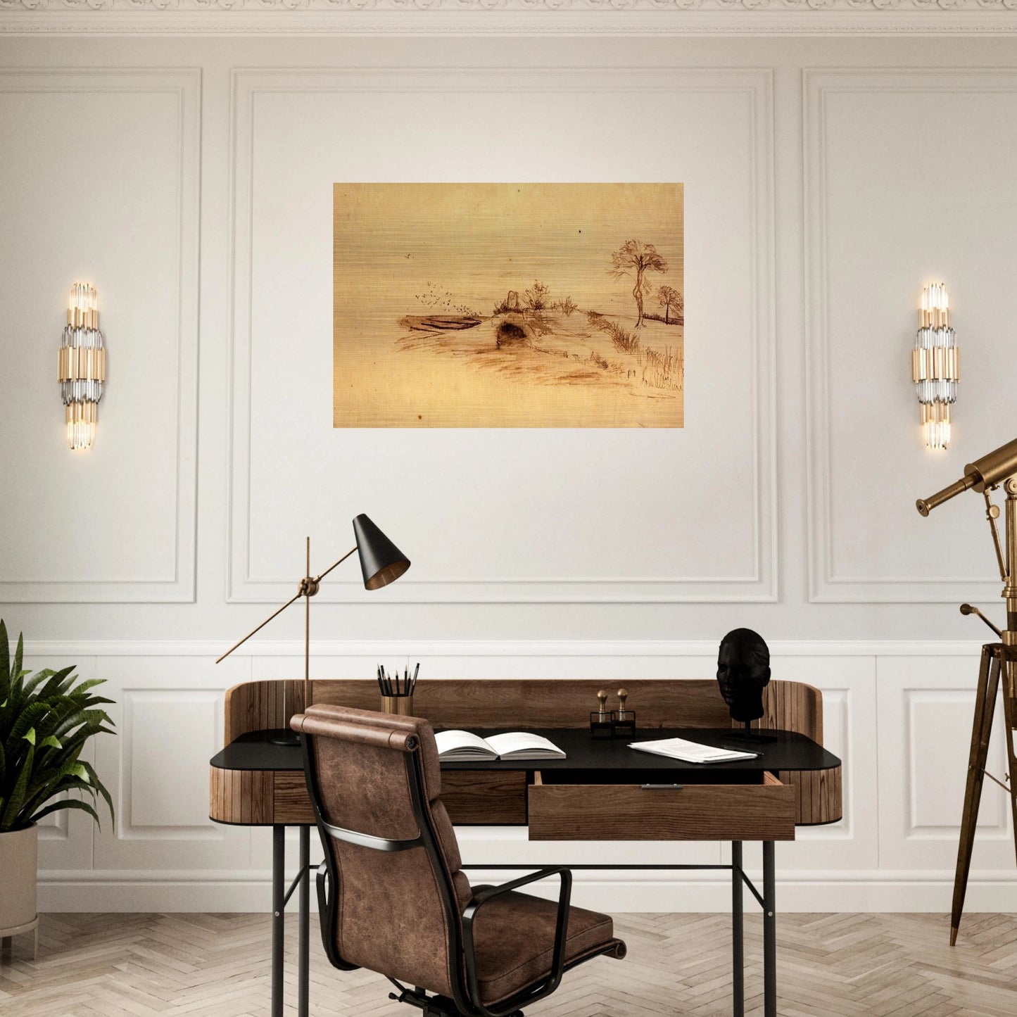 The Cave of Machpelah - Vincent van Gogh Brushed Aluminum Print - 70x100 cm / 28x40 inches | Vincent van Gogh Aluminum Print | Vincent van Gogh Prints