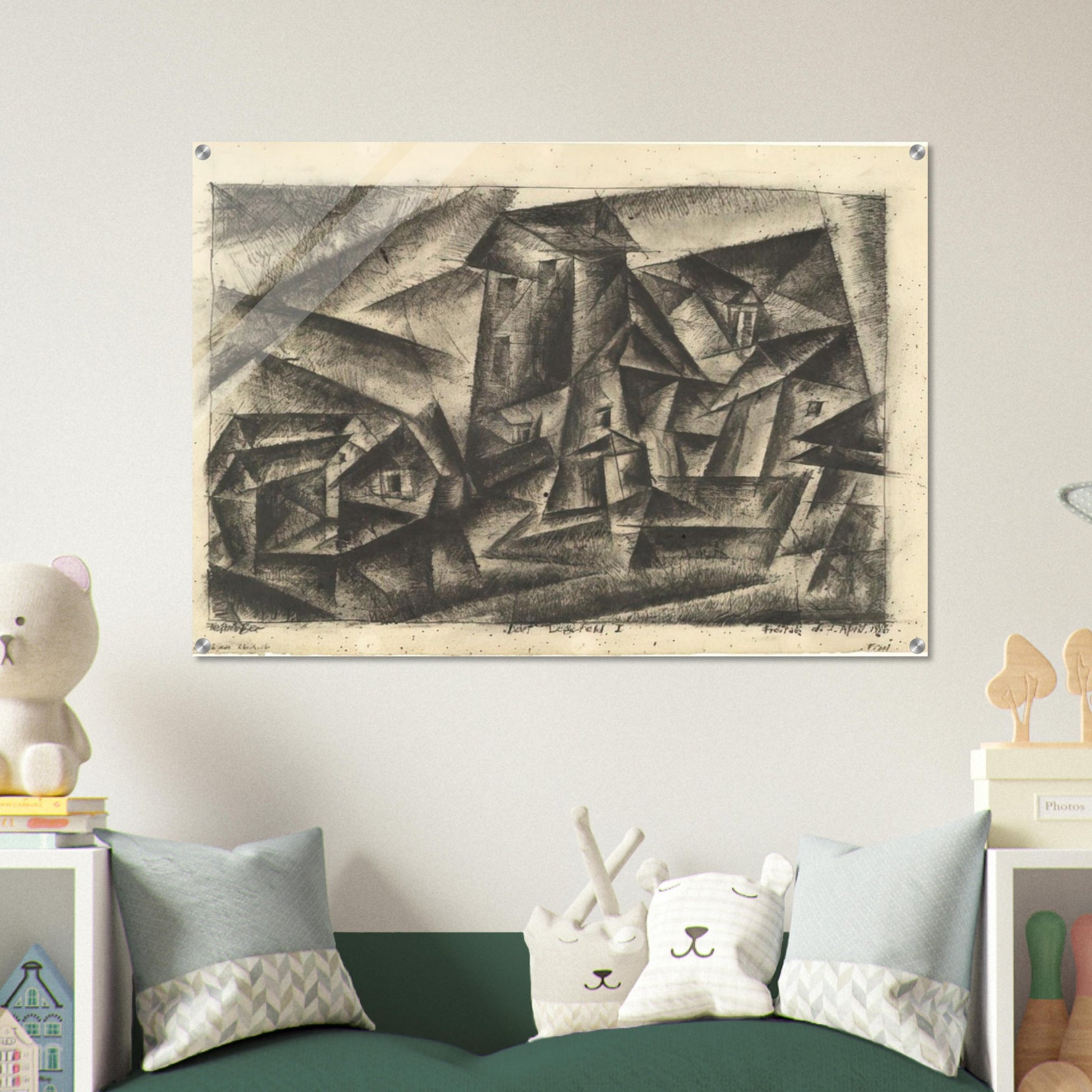 THE VILLAGE OF LEGEFELD I DORF LEGEFELD I 1916 - Lyonel Feininger Acrylic Print - 70x100 cm / 28x40″ inches | Lyonel Feininger Wall Art | Lyonel Feininger Prints