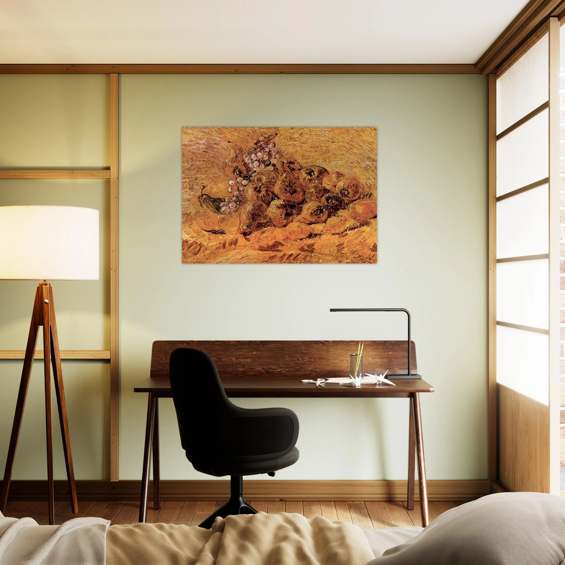 Still Life with Grapes, Pears and Lemons - Vincent van Gogh Brushed Aluminum Print - 70x100 cm / 28x40 inches | Vincent van Gogh Aluminum Print | Vincent van Gogh Prints