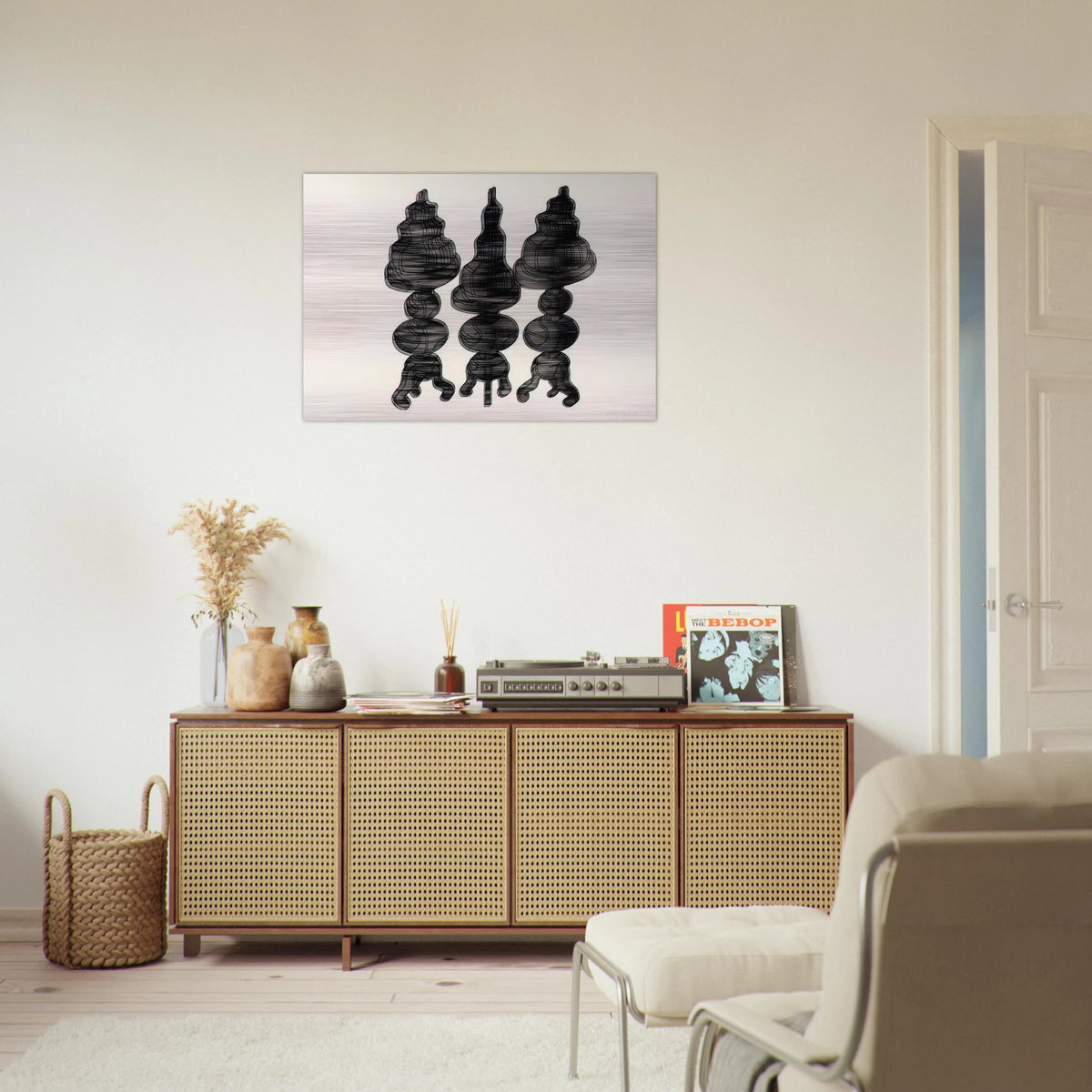 3 Cakes on Swivel Chairs - 1971 - Dieter Roth Brushed Aluminum Print - 70x100 cm / 28x40 inches | Dieter Roth Aluminum Print | Dieter Roth Prints
