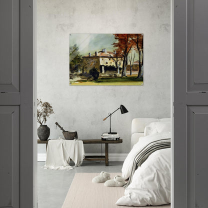 The Manor House at Jas de Bouffan - Paul Cézanne Acrylic Print - 70x100 cm / 28x40″ inches | Paul Cézanne Wall Art | Paul Cézanne Prints