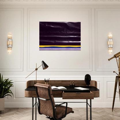 YELLOW LANDSCAPE 1965 - Roy Lichtenstein Brushed Aluminum Print - 70x100 cm / 28x40 inches | Roy Lichtenstein Aluminum Print | Roy Lichtenstein Prints